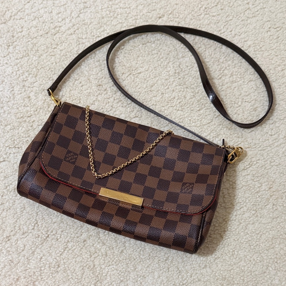 Louis Vuitton Authentic Damier Ebene Canvas Favorite MM Bag Preloved